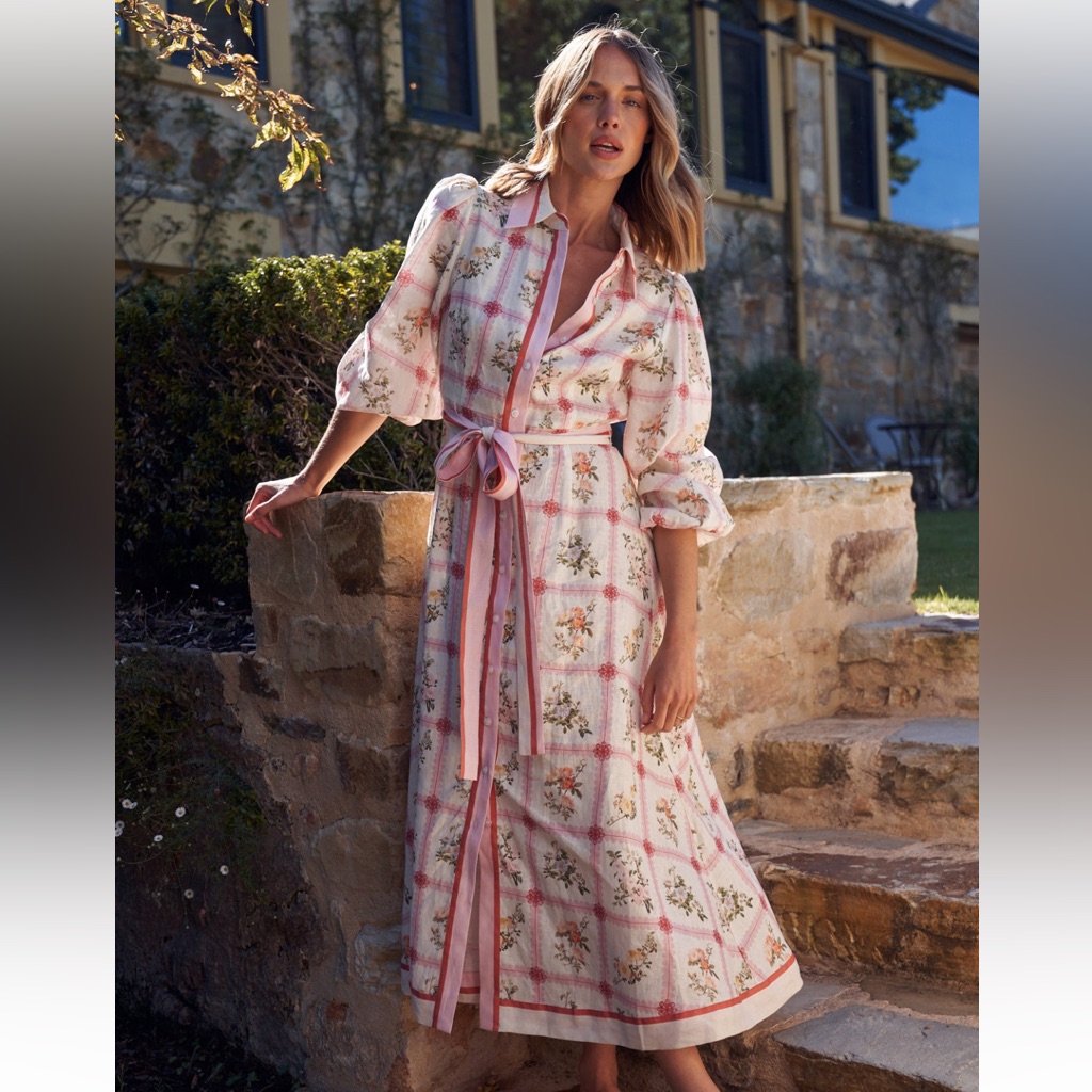 Lucille Dress In Hana Check Size Us 10